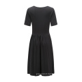 Women's Rpet knitted dress can be recycled polyester short-sleeved swing dress with elastic ruffled waist